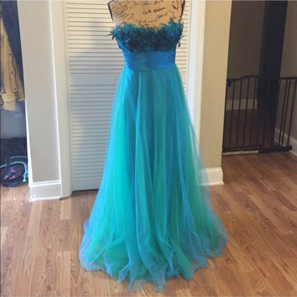 Peacock feather dress